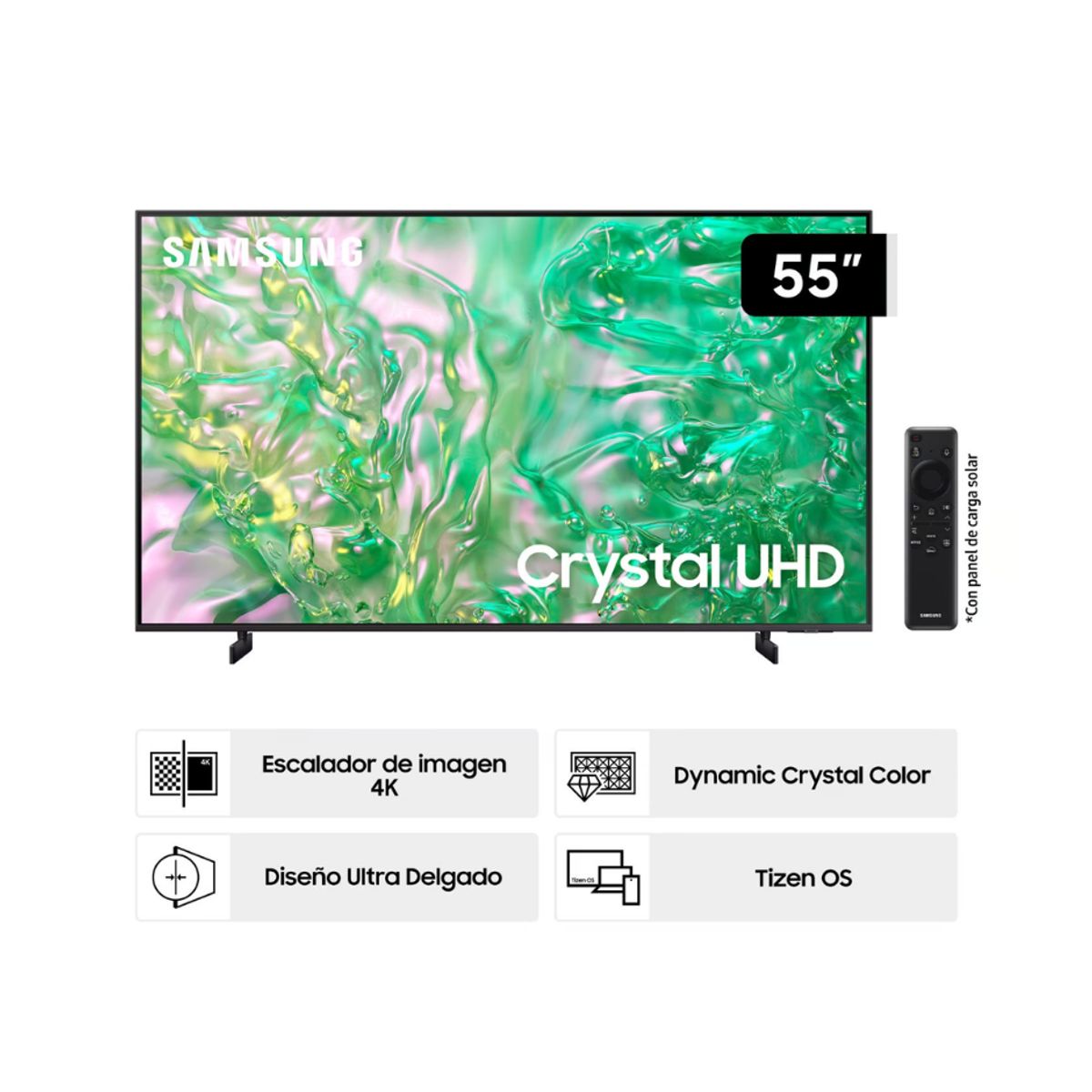 SAMSUNG - Televisor 55 SAMSUNG Crystal UHD UN55DU8000GXPE 4K Tizen OS Smart TV