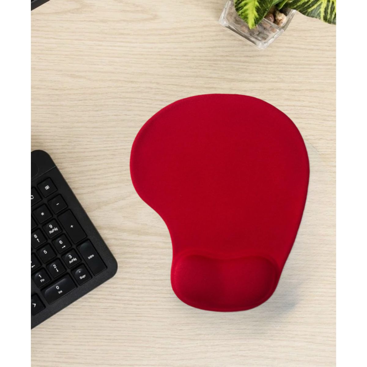 GENERICO - MOUSE PAD GEL PREMIUM BASE ANTIDESLIZANTE ERGONÓMICA ROJO