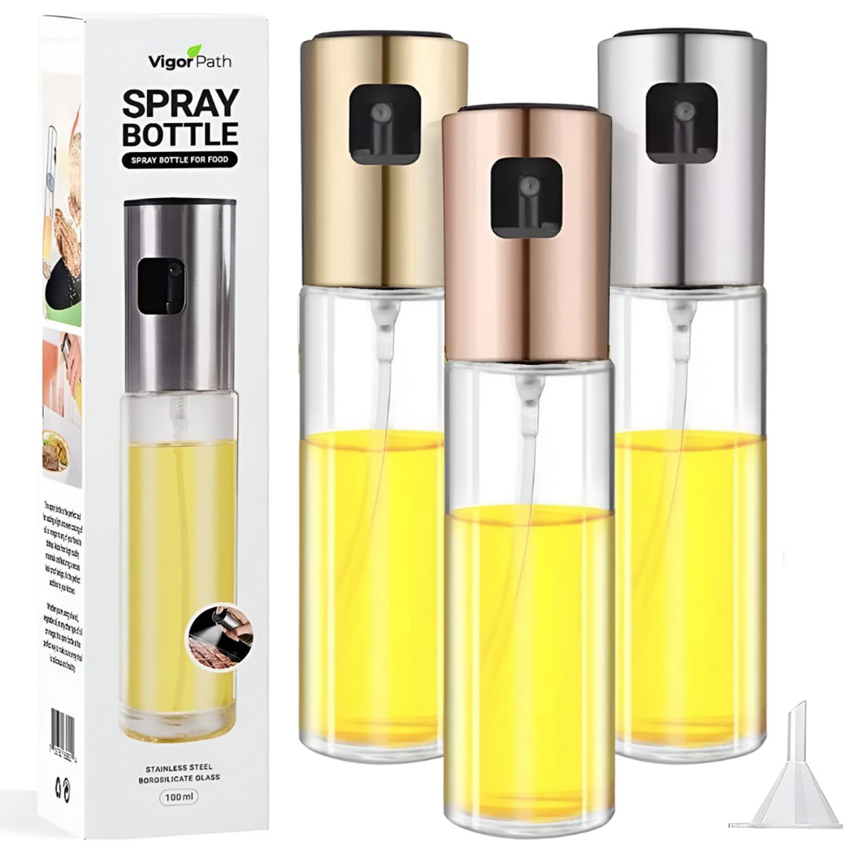 MINARI - Set X3 Aceitero Spray Dispensador de Aceite Vinagre - Color Aleatorio