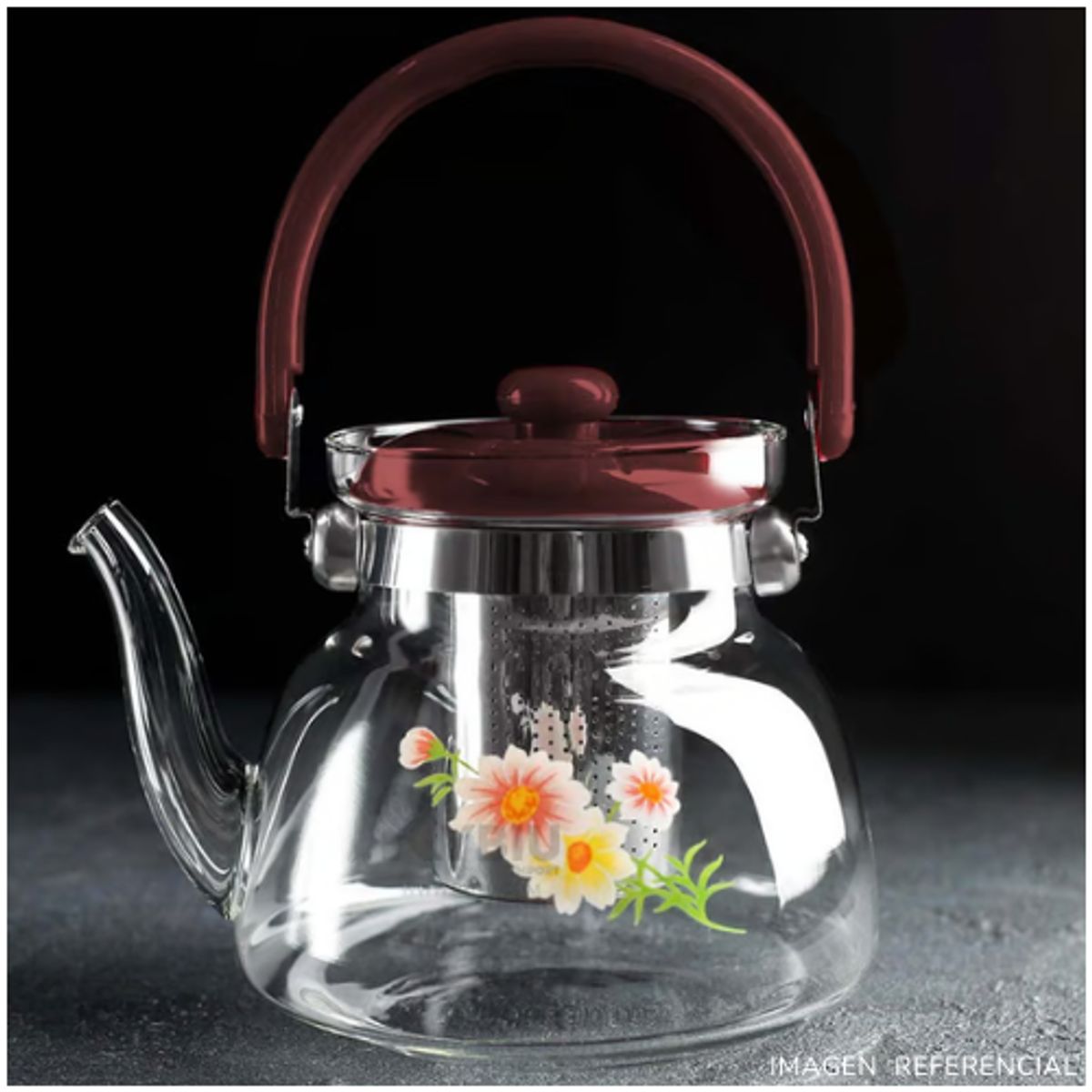 INSPIRA MARKET - Tetera de Vidrio 1400ML con Tapa Vintage