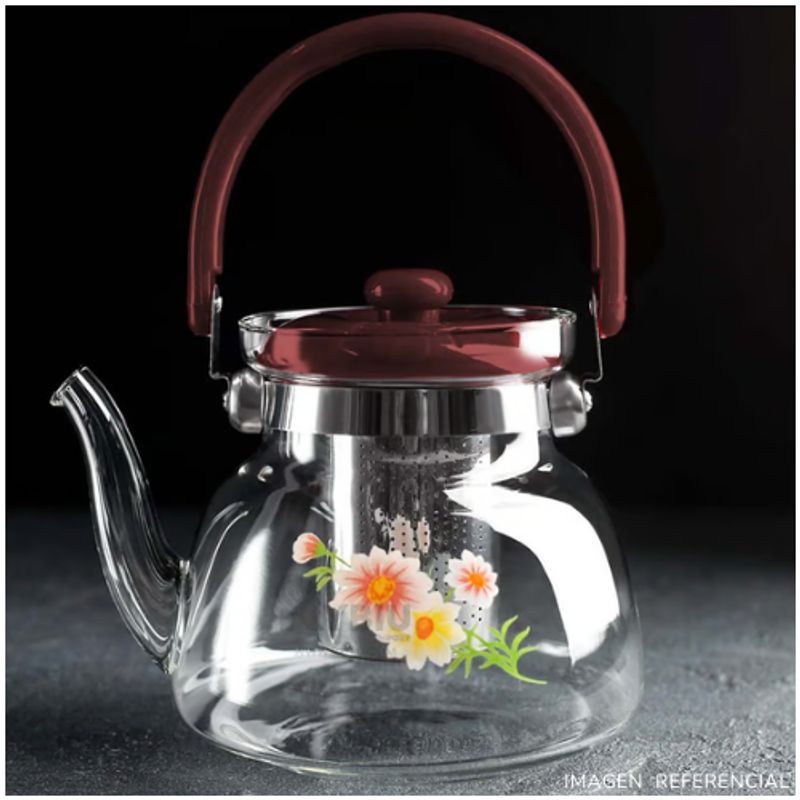 INSPIRA - Tetera de Vidrio 1400ML con Tapa Vintage