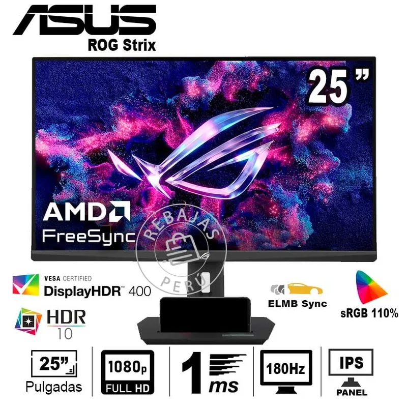 ASUS - Monitor ASUS ROG Strix XG259CS 25 FHD 180Hz Fast IPS HDMI USB-C