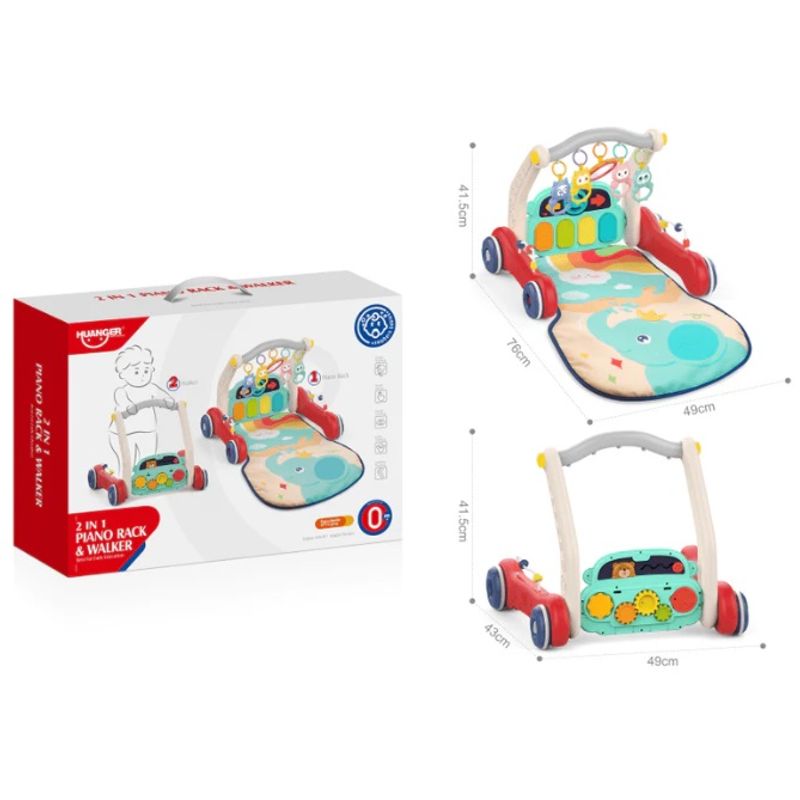 HUANGER - Gimnasio Musical Caminadora Y Alfombra Piano Bebe Gym 2 En 1