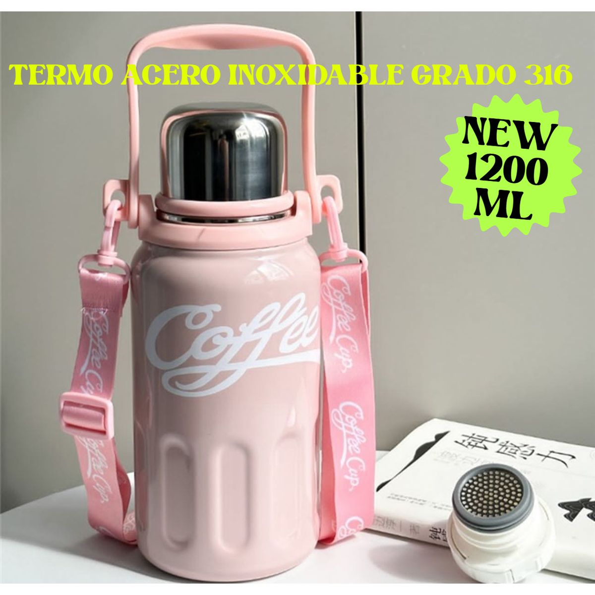 GENERICO - TERMO TOMATODO BOTELLA ACERO INOXIDABLE TÉRMICO 1200ML