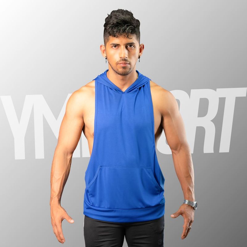 Tank Top con Capucha Entrenamiento Hombre BVD GYM Azulino YML