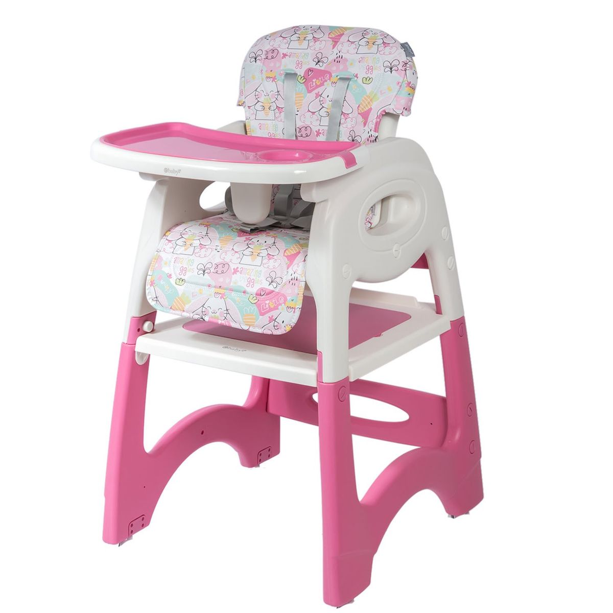 EBABY - Silla de Comer Carpeta para Bebe LARA Rosado