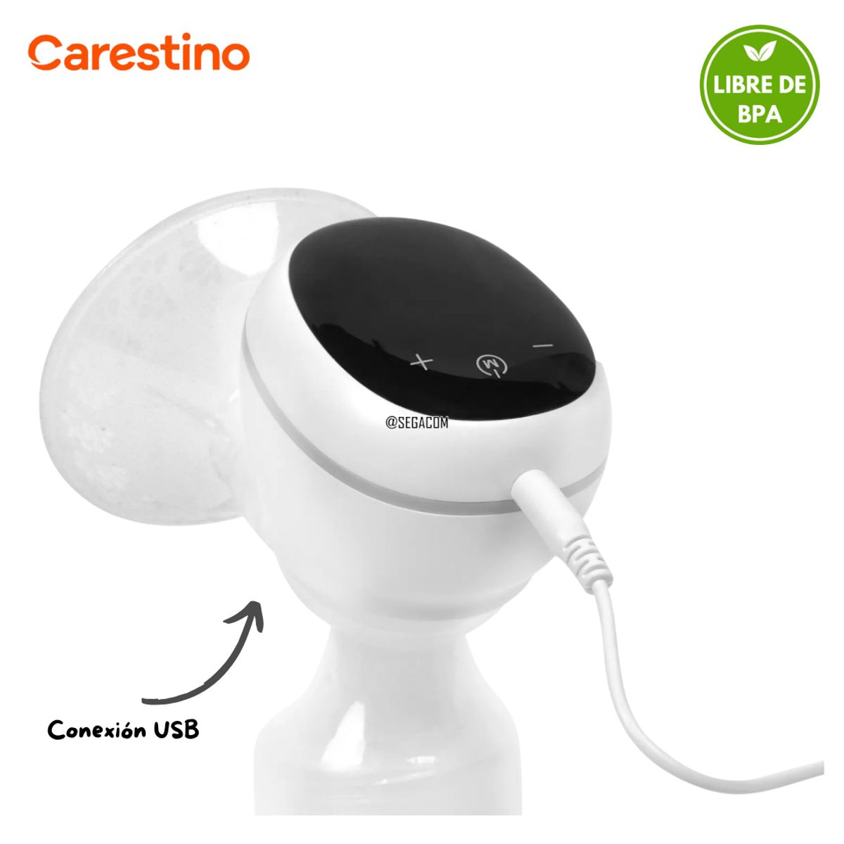 CARESTINO - Extractor de Leche Sacaleche Eléctrico -POCKET- White