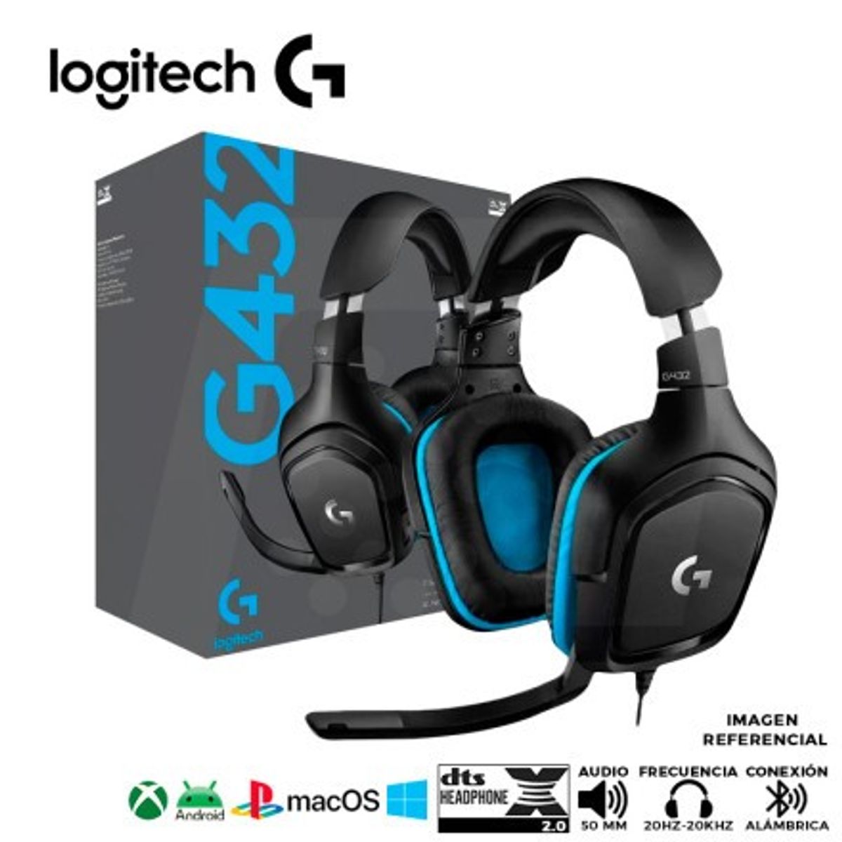 LOGITECH - AUDIFONO LOGITECH G432 3.5MM-USB 7.1