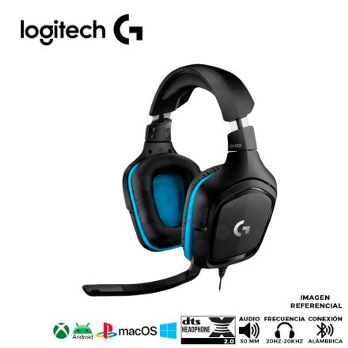 LOGITECH - AUDIFONO LOGITECH G432 3.5MM-USB 7.1