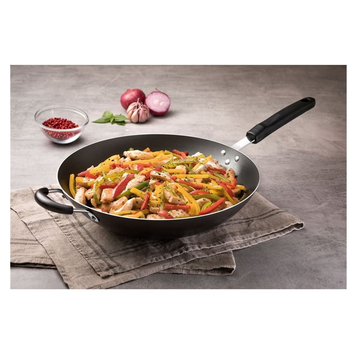 TRAMONTINA - SARTEN WOK TRAMONTINA CON MANGO DE 36 CM DE DIAMETRO