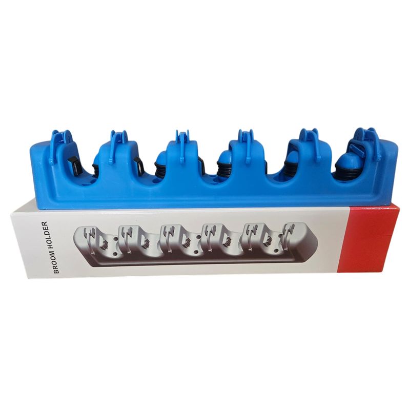 GENERICO - SOPORTE AZUL PARA ESCOBAS DE COCINA PARA PARED