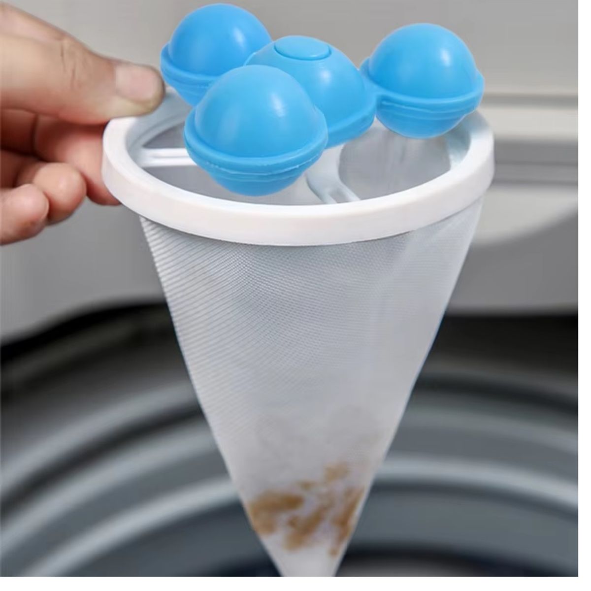 GENERICO - Set x 3 Filtros Atrapa Pelusas para Lavadora LILA CON BOLAS