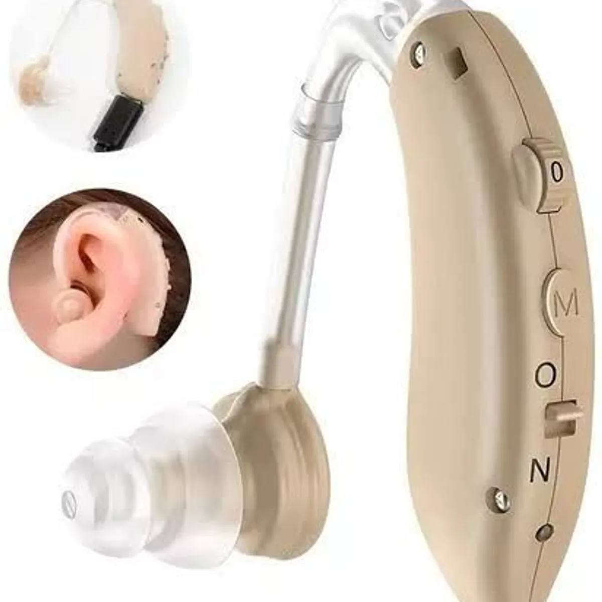 GENERICO - AUDIFONO AURICULAR PARA SORDERA SORDO RECARGABLE COLOR PIEL 72 HORAS