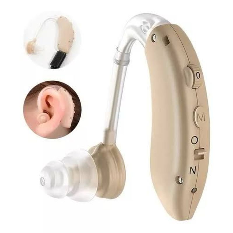GENERICO - AUDIFONO AURICULAR PARA SORDERA SORDO RECARGABLE COLOR PIEL 72 HORAS