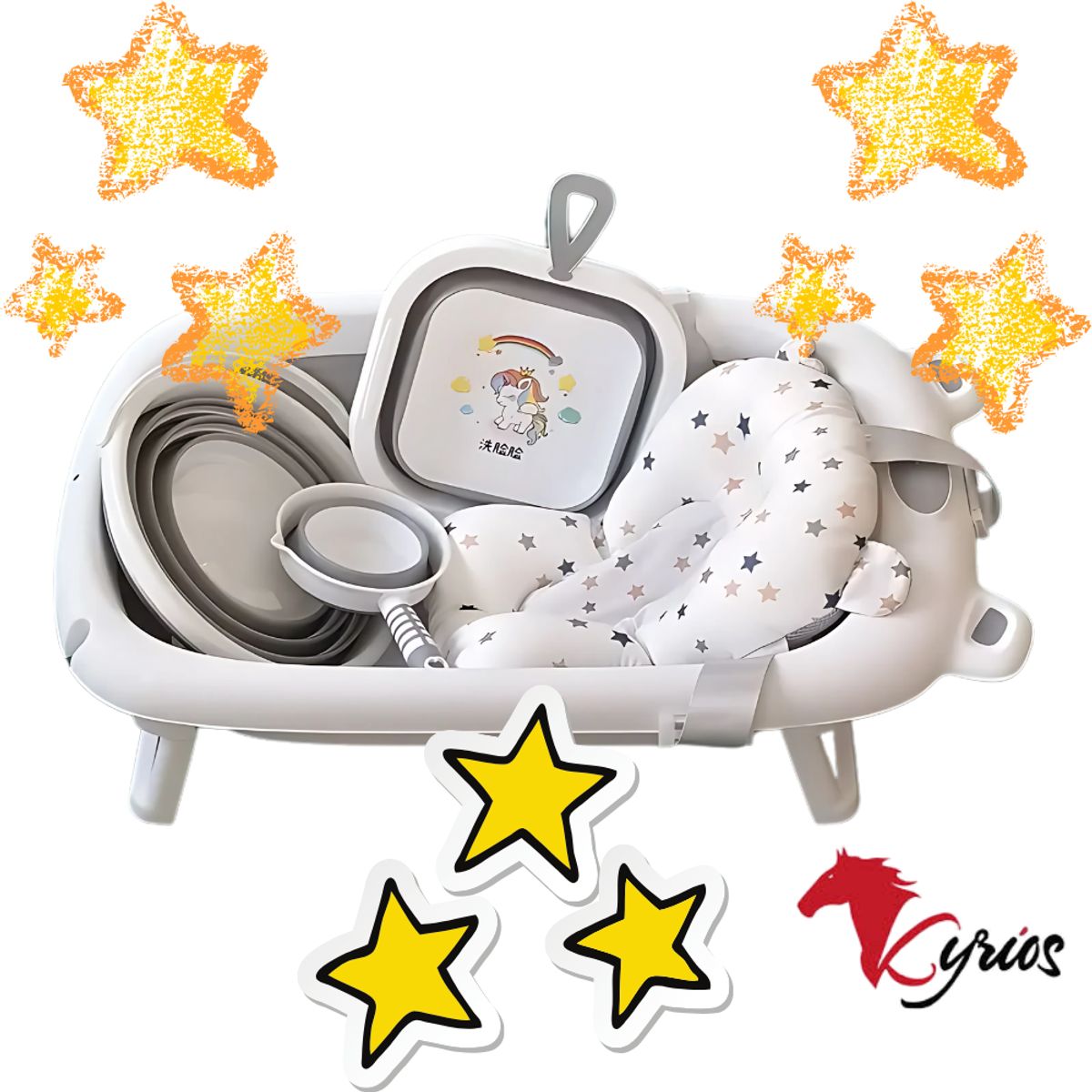 NO LOGO - Kit De Baño Para Bebes Con Accesorios De Limpieza
