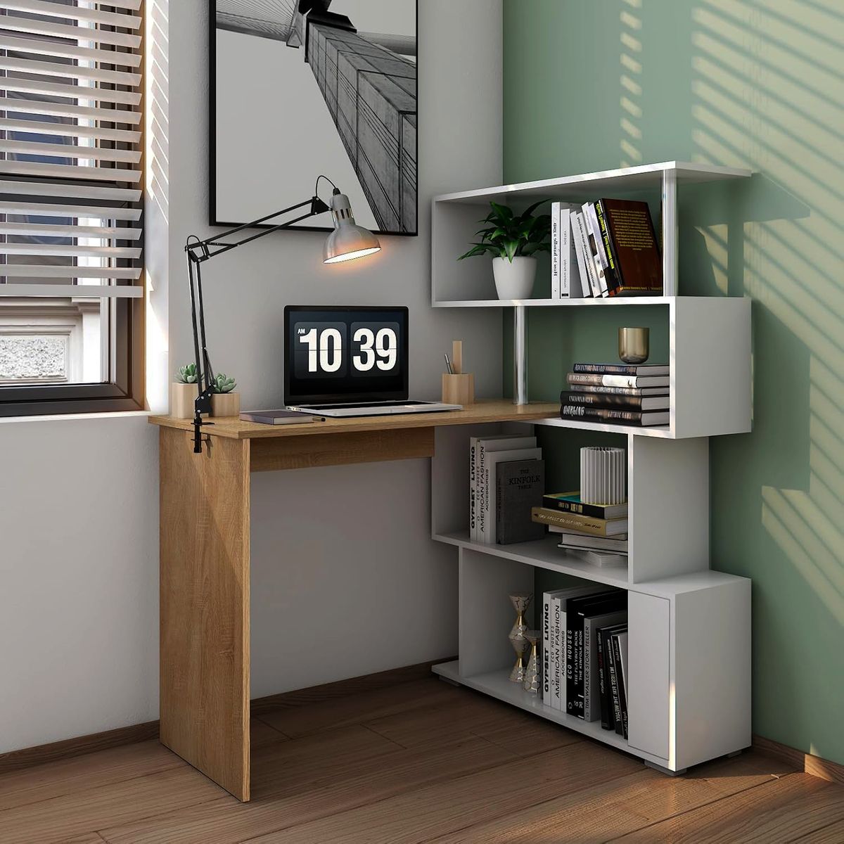 DIBA MUEBLES - Escritorio con Estante Bricandy - Diba Muebles