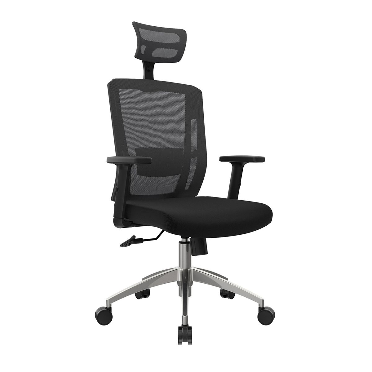 OFIDEAS - Silla Ergonómica Delphi II Presidente Negro Aluminio Ofideas