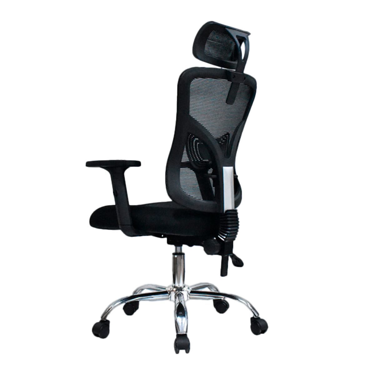 OFIDEAS - Silla De Oficina Ergonómica Fone Ultra Cromado Presidente Reclinable Negro Ofideas
