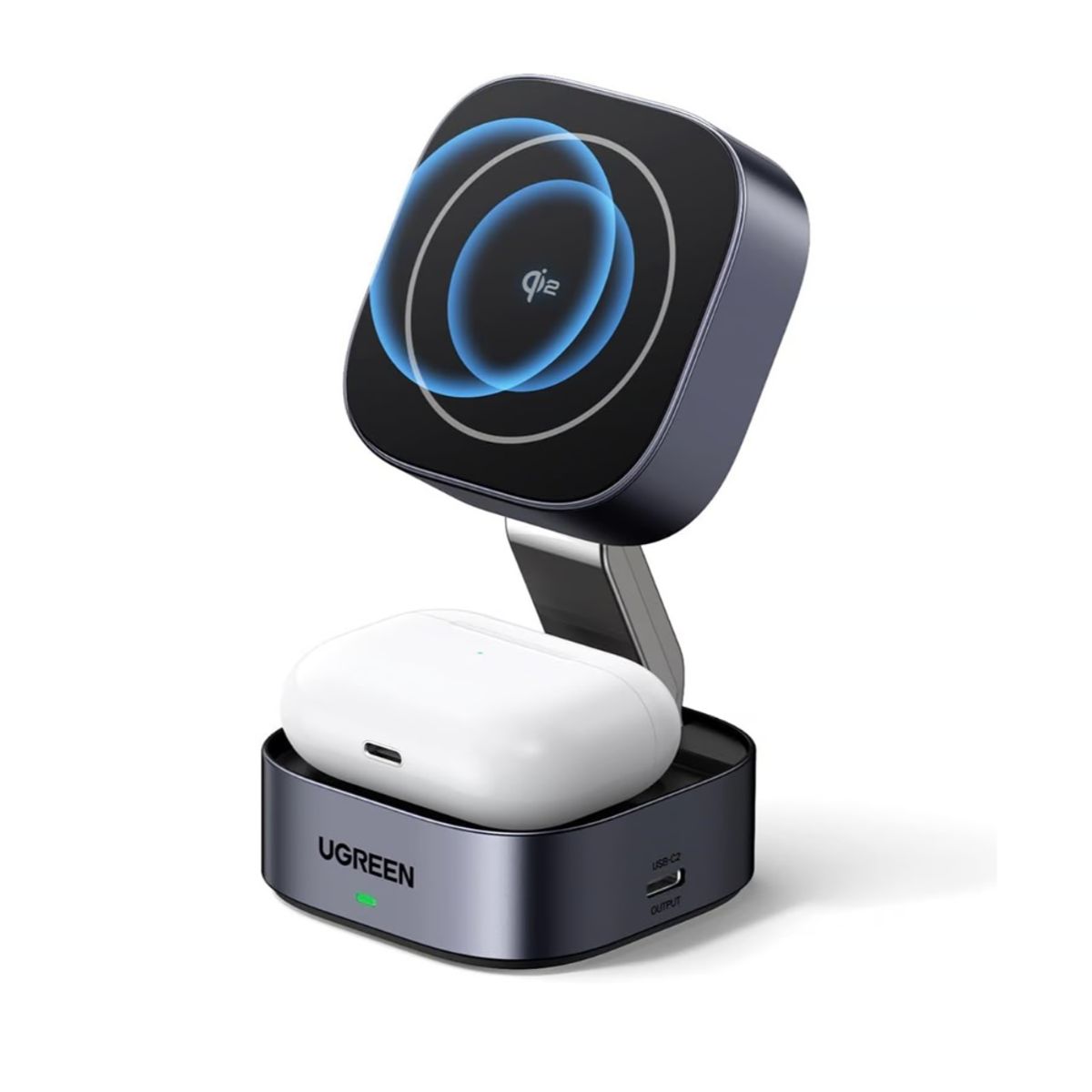UGREEN - Cargador Inalambrico UGREEN 2 EN 1 Carga Magnética 15W Qi2 Plegable Ugreen W702 - 35316