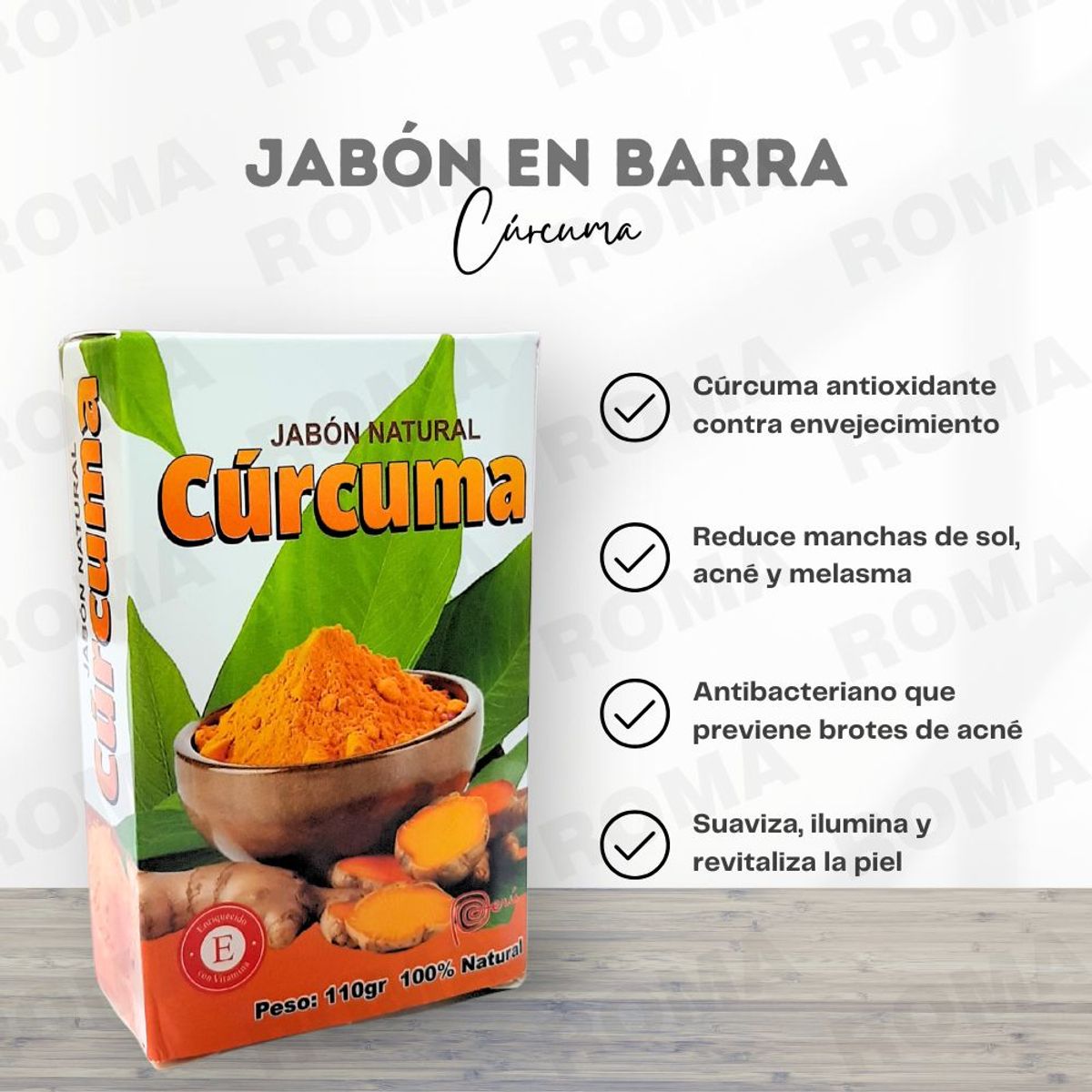 GENERICO - PACK 3 JABONES EN BARRA DE CÚRCUMA 330G