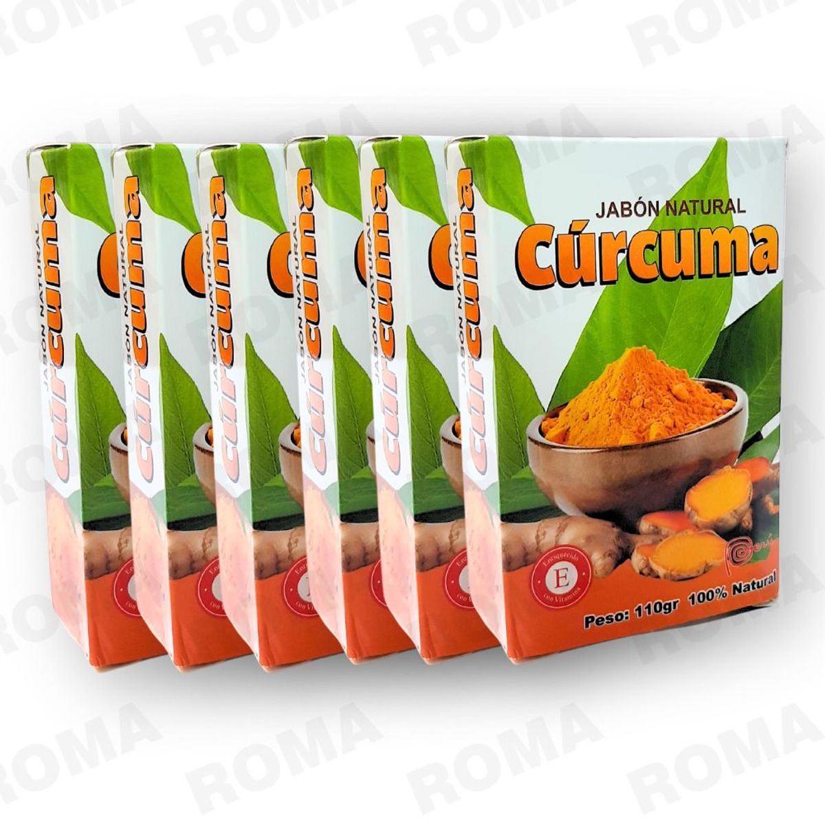 GENERICO - PACK 6 JABONES EN BARRA DE CÚRCUMA 660G