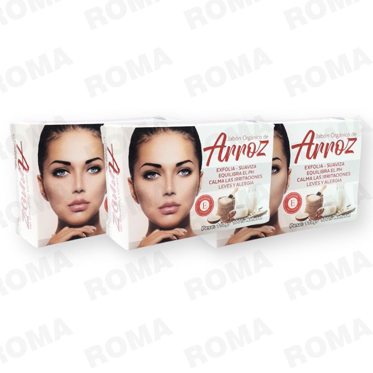 GENERICO - PACK 3 JABONES EN BARRA DE ARROZ 330G