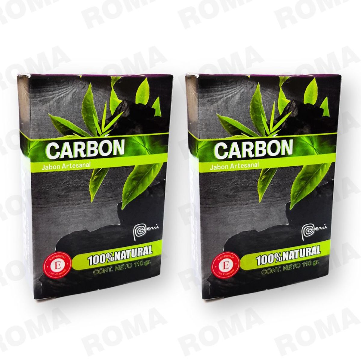 GENERICO - PACK 2 JABONES EN BARRA DE CARBÓN ACTIVADO 220G