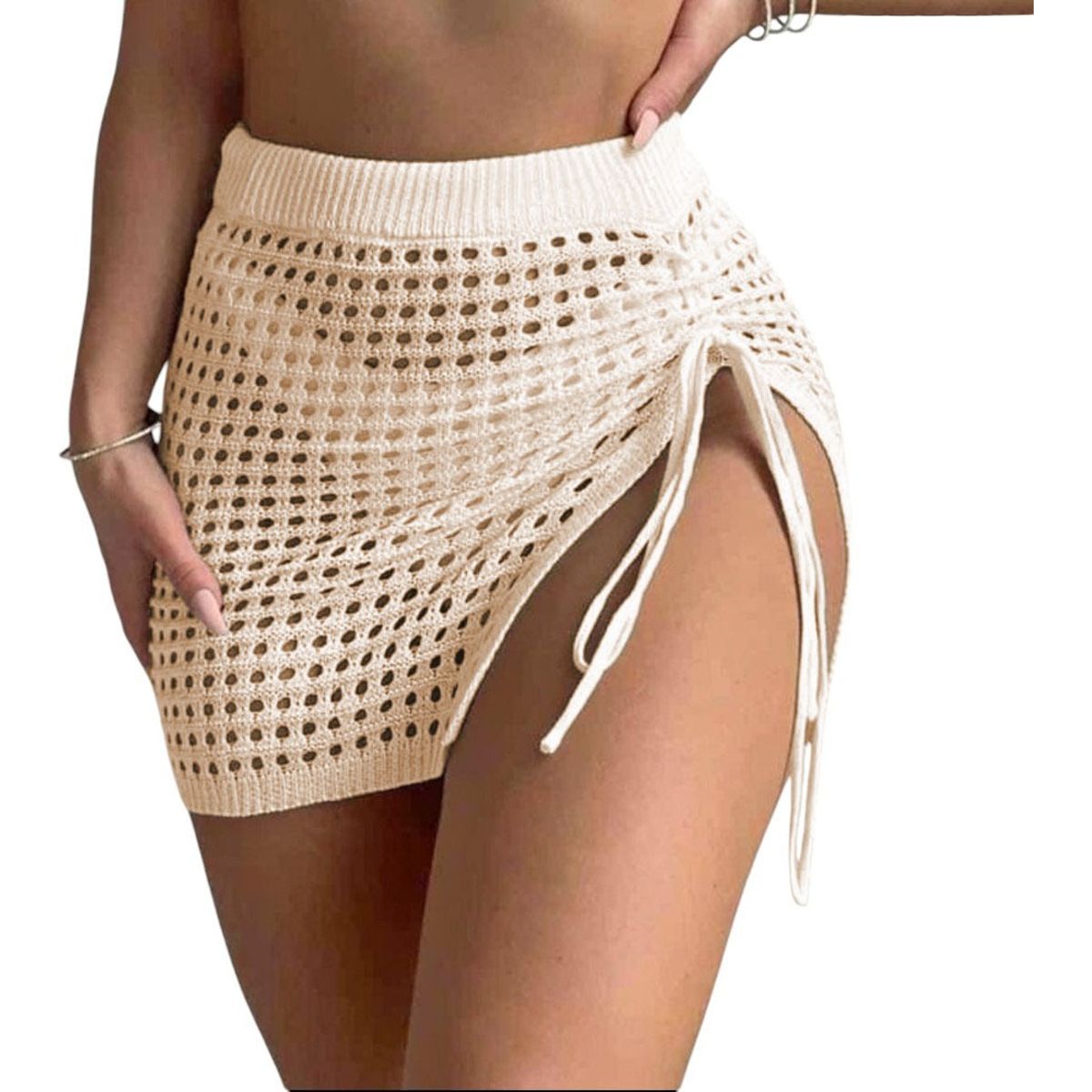 GENERICO - Salida De Playa Hilo Falda G359-12 Color Beige