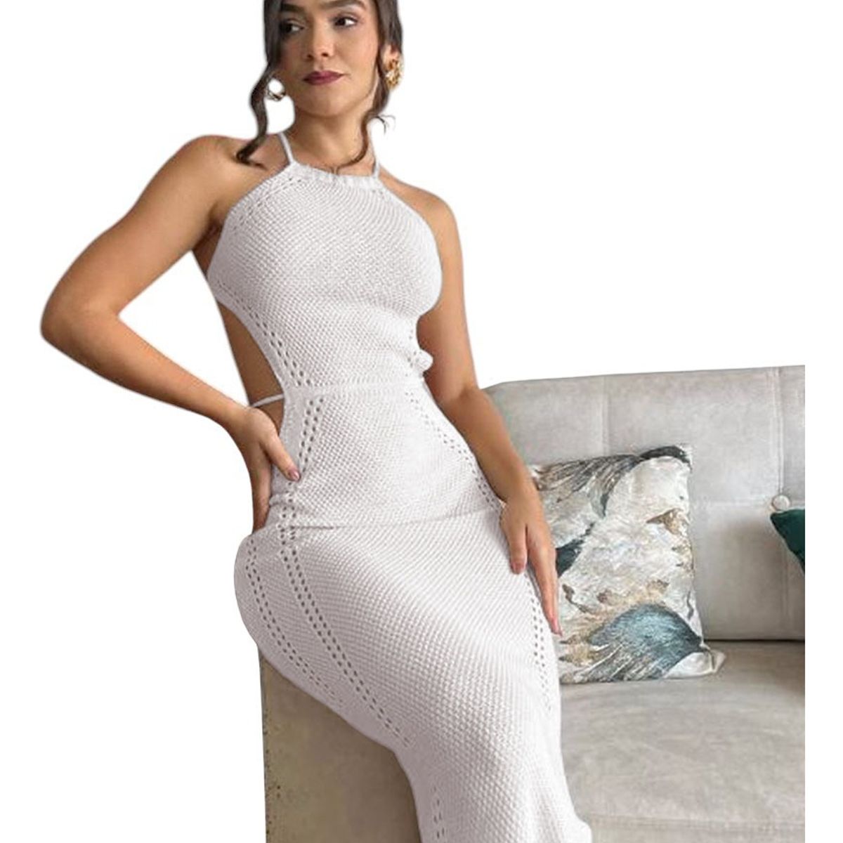 GENERICO - Vestido Mujer Hilo Maxi G359-28 Color Blanco