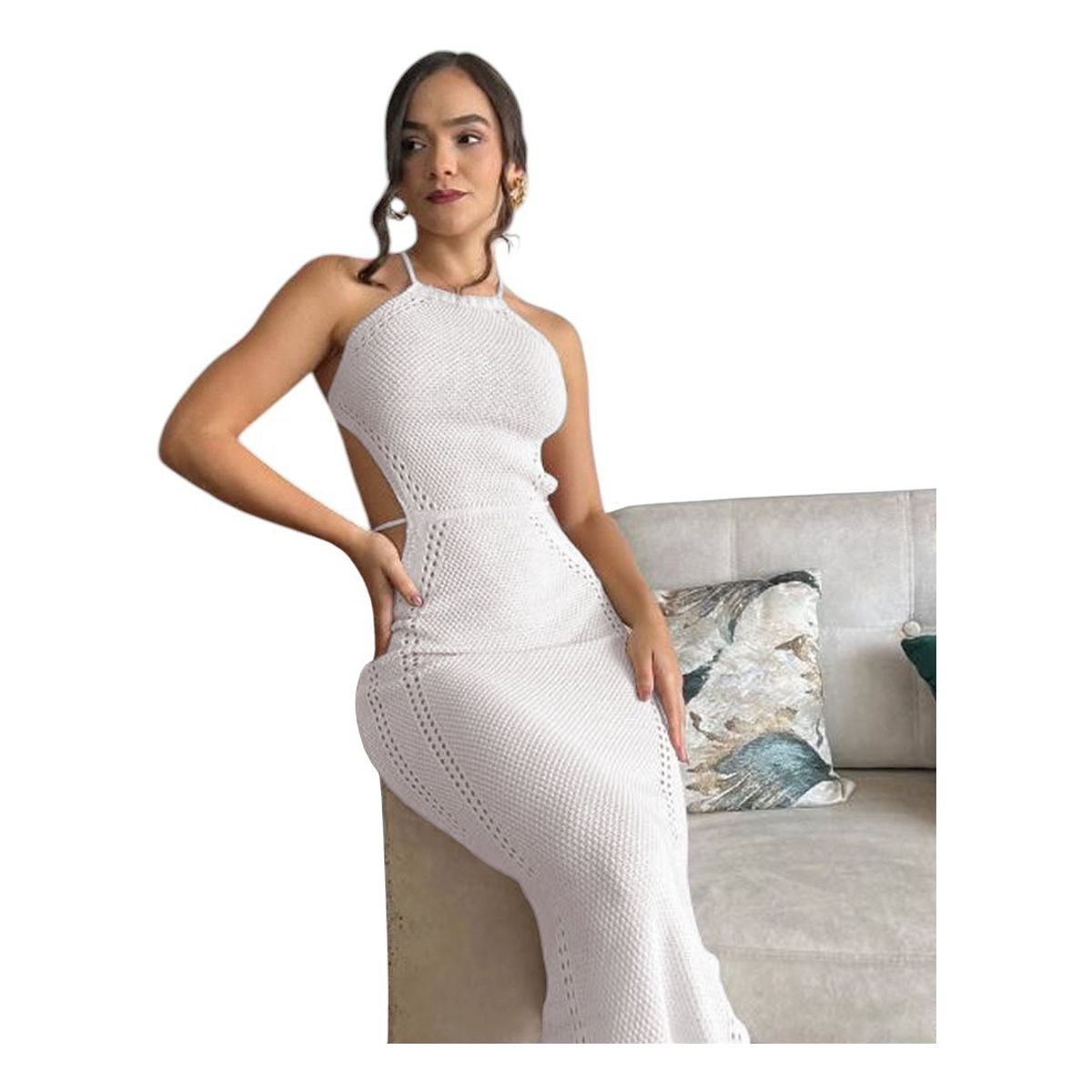 GENERICO - Vestido Mujer Hilo Maxi G359-28 Color Blanco