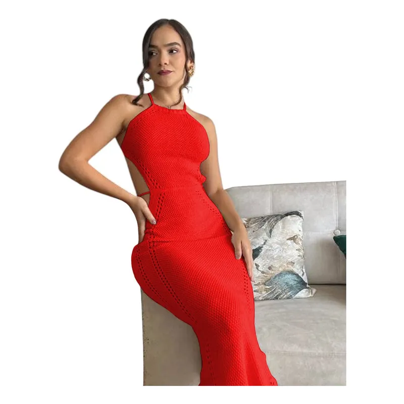 GENERICO - Vestido Mujer Hilo Maxi G359-28 Color Rojo