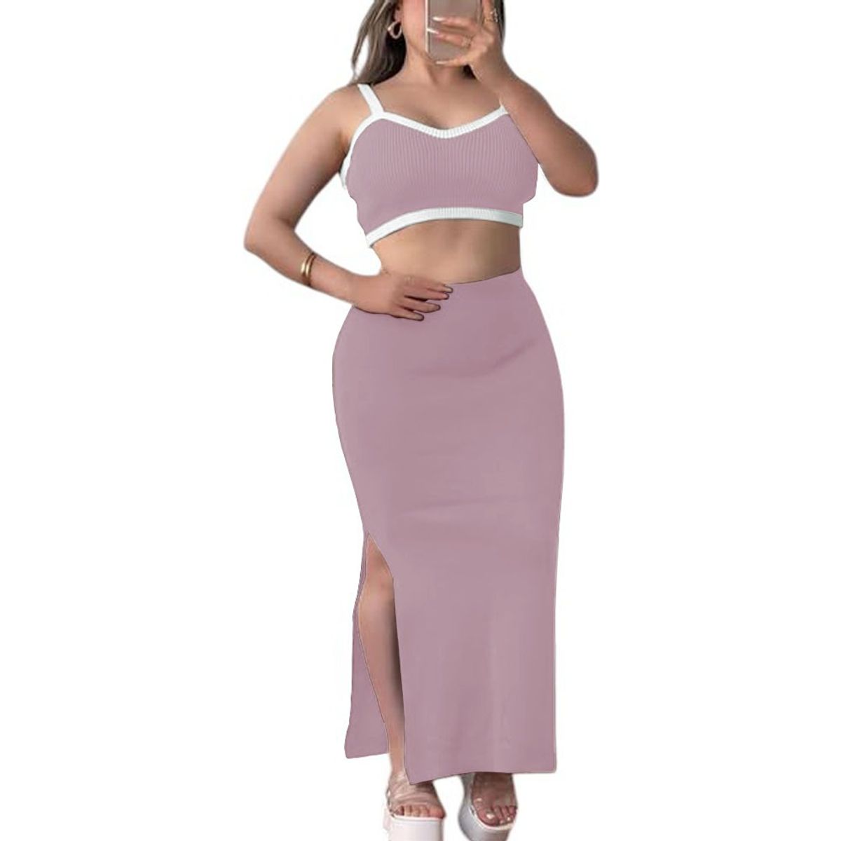 GENERICO - Conjunto Mujer En Hilo Top 359G-34 Color Rosado