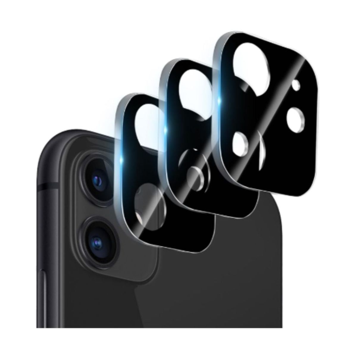 GENERICO - Protector Mica de Cámara Negro para iPhone 11 Premiun