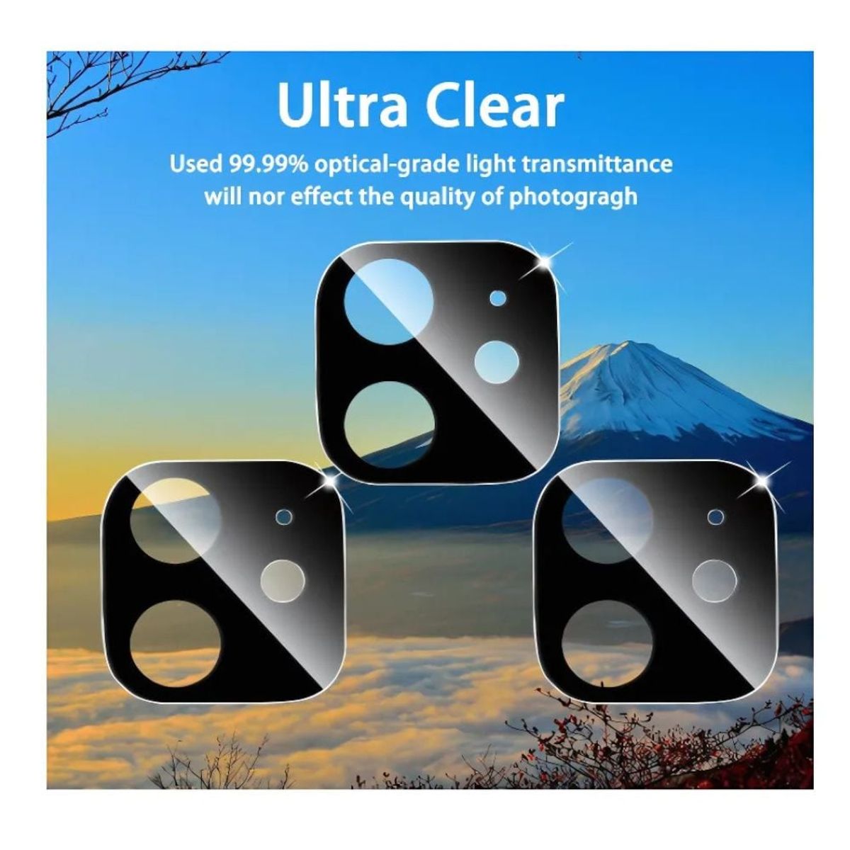 GENERICO - Protector Mica de Cámara Negro para iPhone 11 Premiun