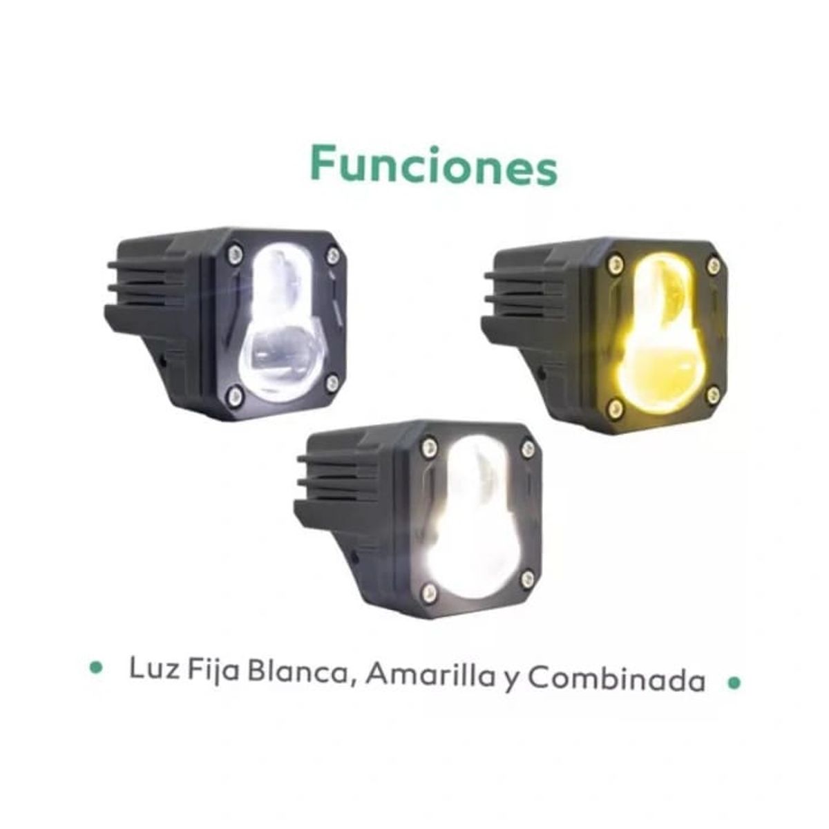 GENERICO - par Faro Cuadrado Mini Hiperled Lupa Luz Blanca-Amarilla