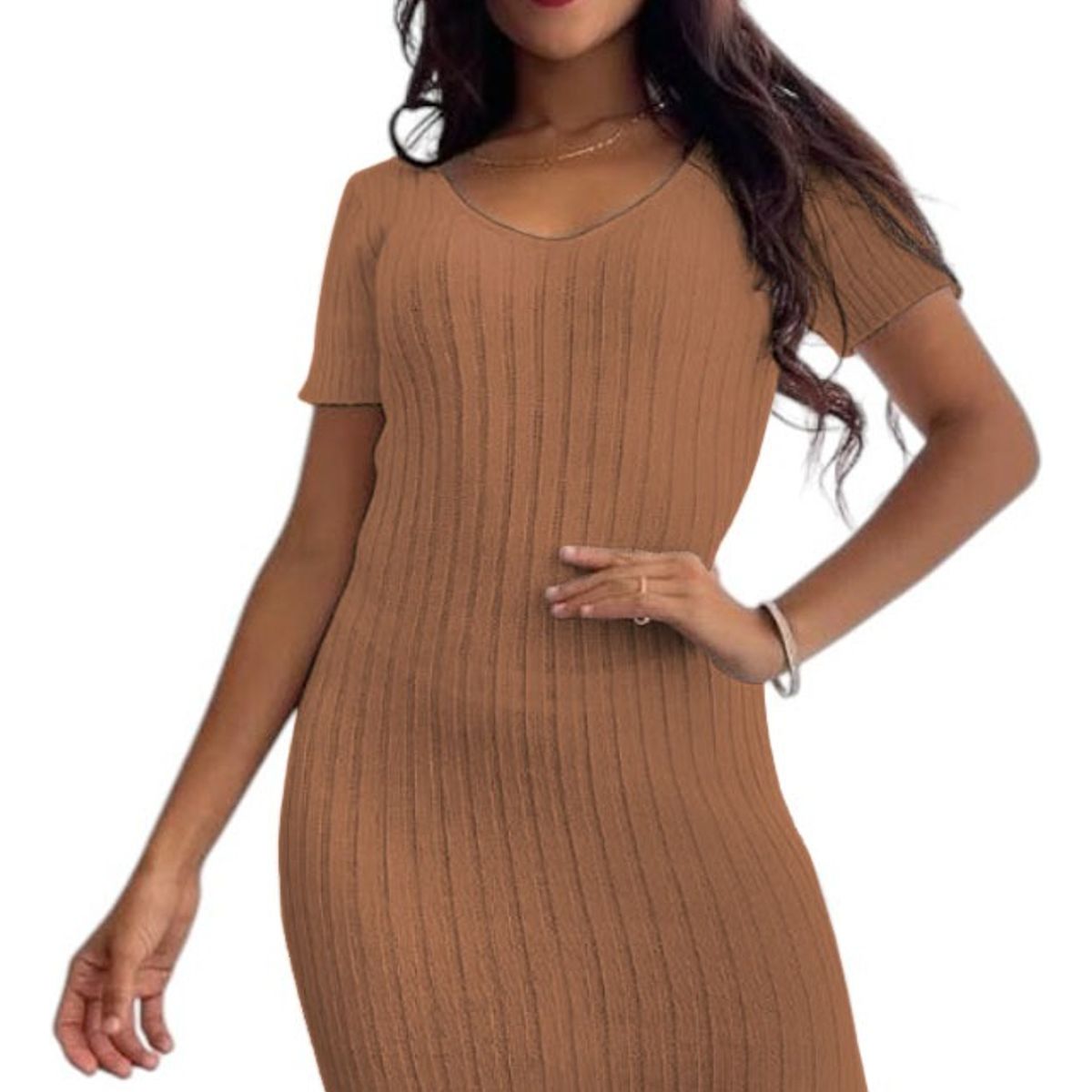 GENERICO - Vestido Mujer Hilo Mcorta G359-22 Color Marron