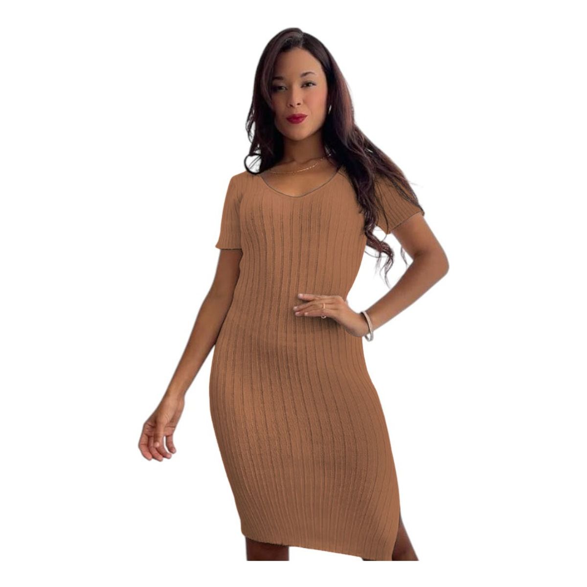 GENERICO - Vestido Mujer Hilo Mcorta G359-22 Color Marron