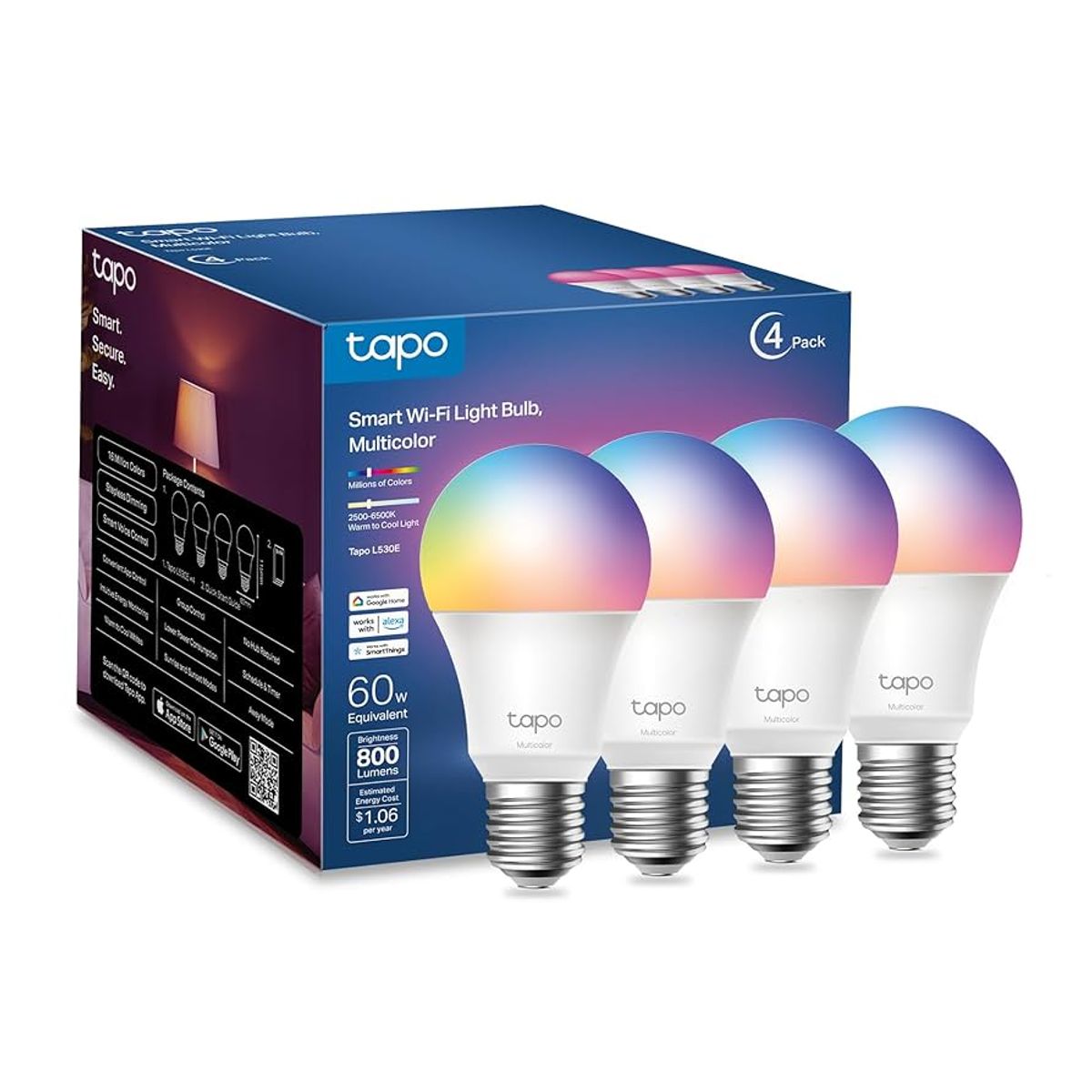 TP LINK - FOCO LED INTELIGENTE TAPO MULTICOLOR  L530E 4PK