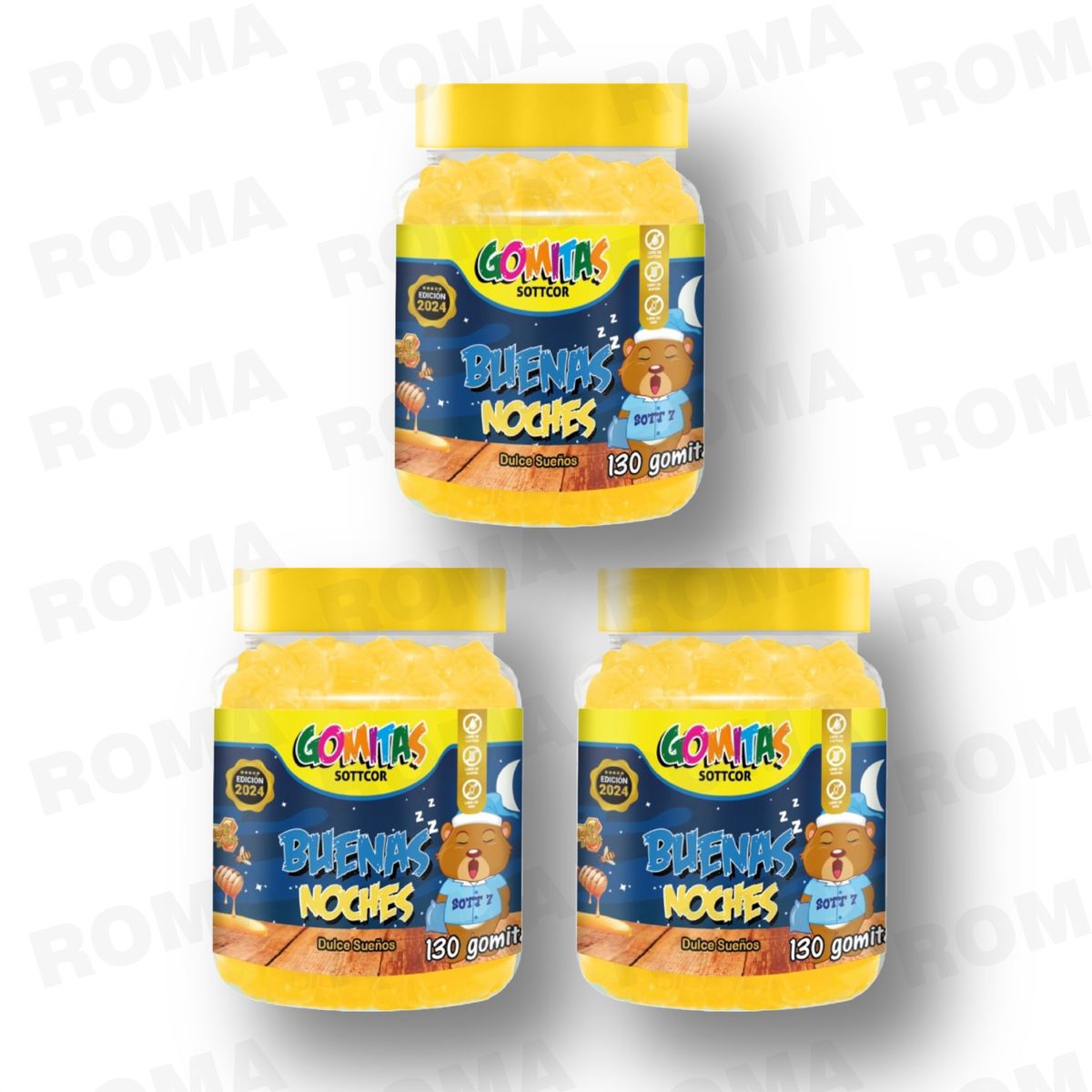 GENERICO - PACK 3 GOMITAS BUENAS NOCHES NIÑOS 390 UND SOTTCOR LABS