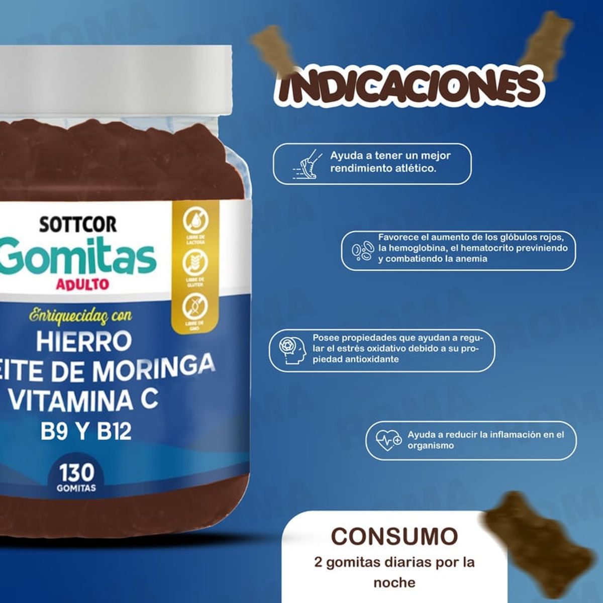 GENERICO - GOMITAS HIERRO 130 UND SOTTCOR LABS