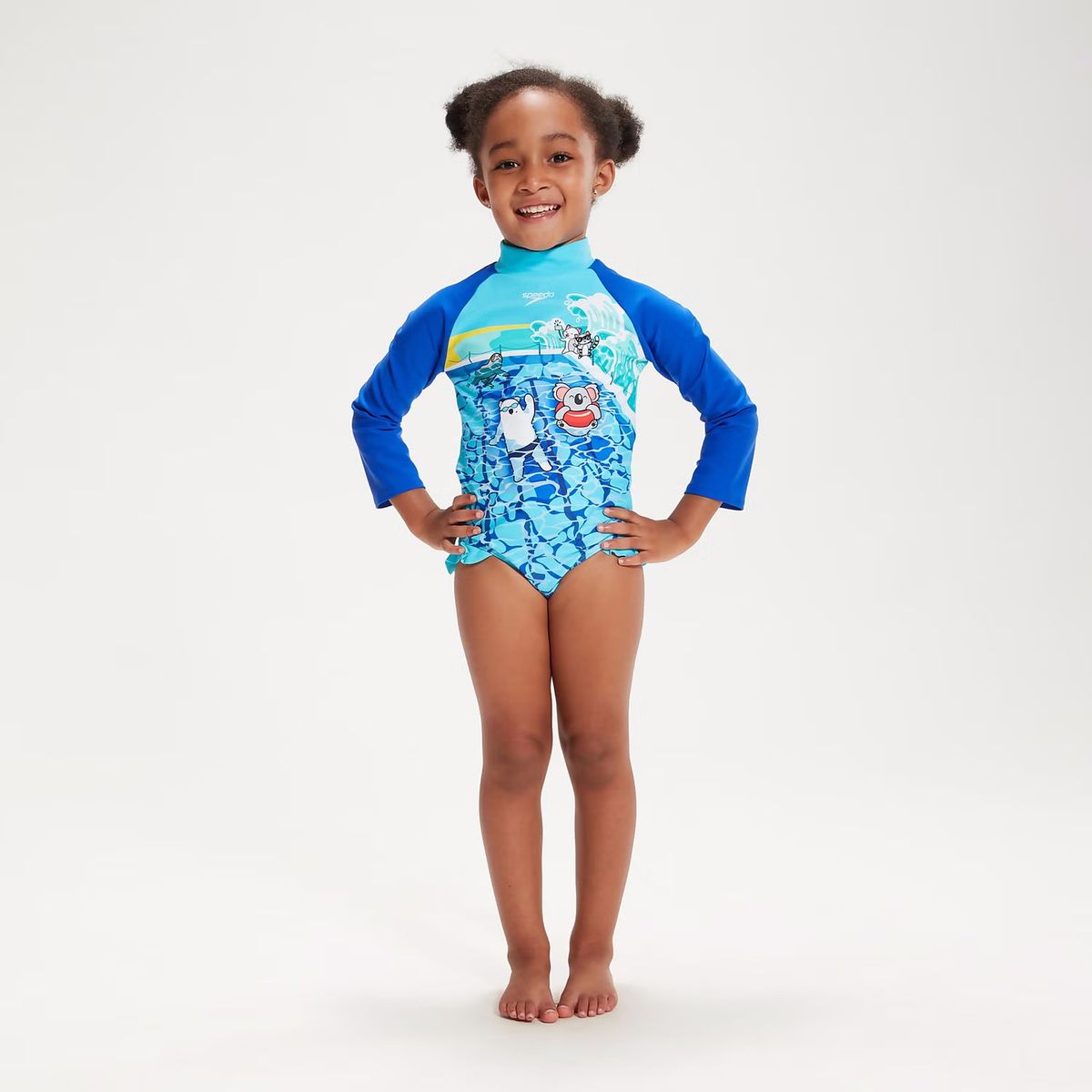 SPEEDO - Traje Baño Natación Niña Speedo Digital Mangas Largas Azul