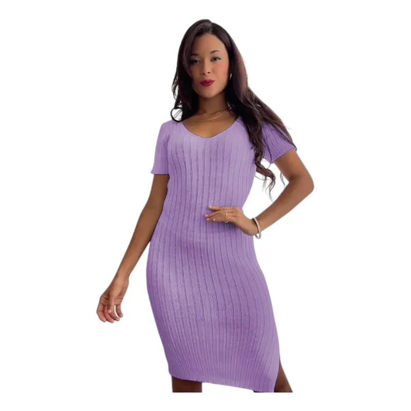 GENERICO - Vestido Chic Mujer Tejido Jilo Alpino G359-22 Color Lila