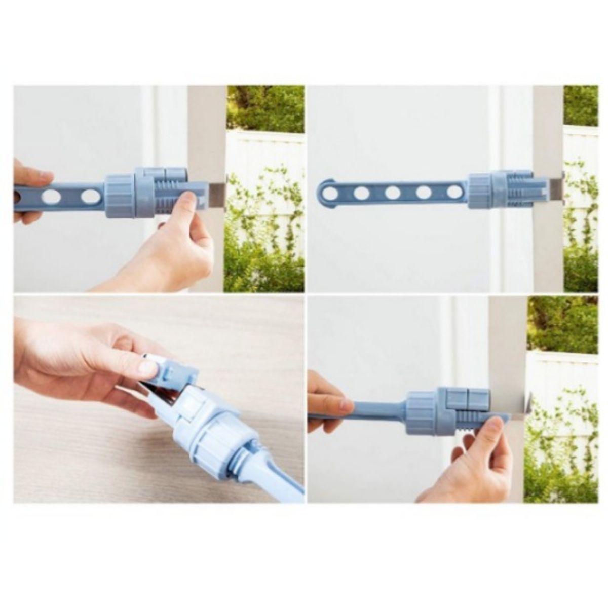 GENERICO - Colgador de Ventana Multiusos Organizador Tendedero Celeste