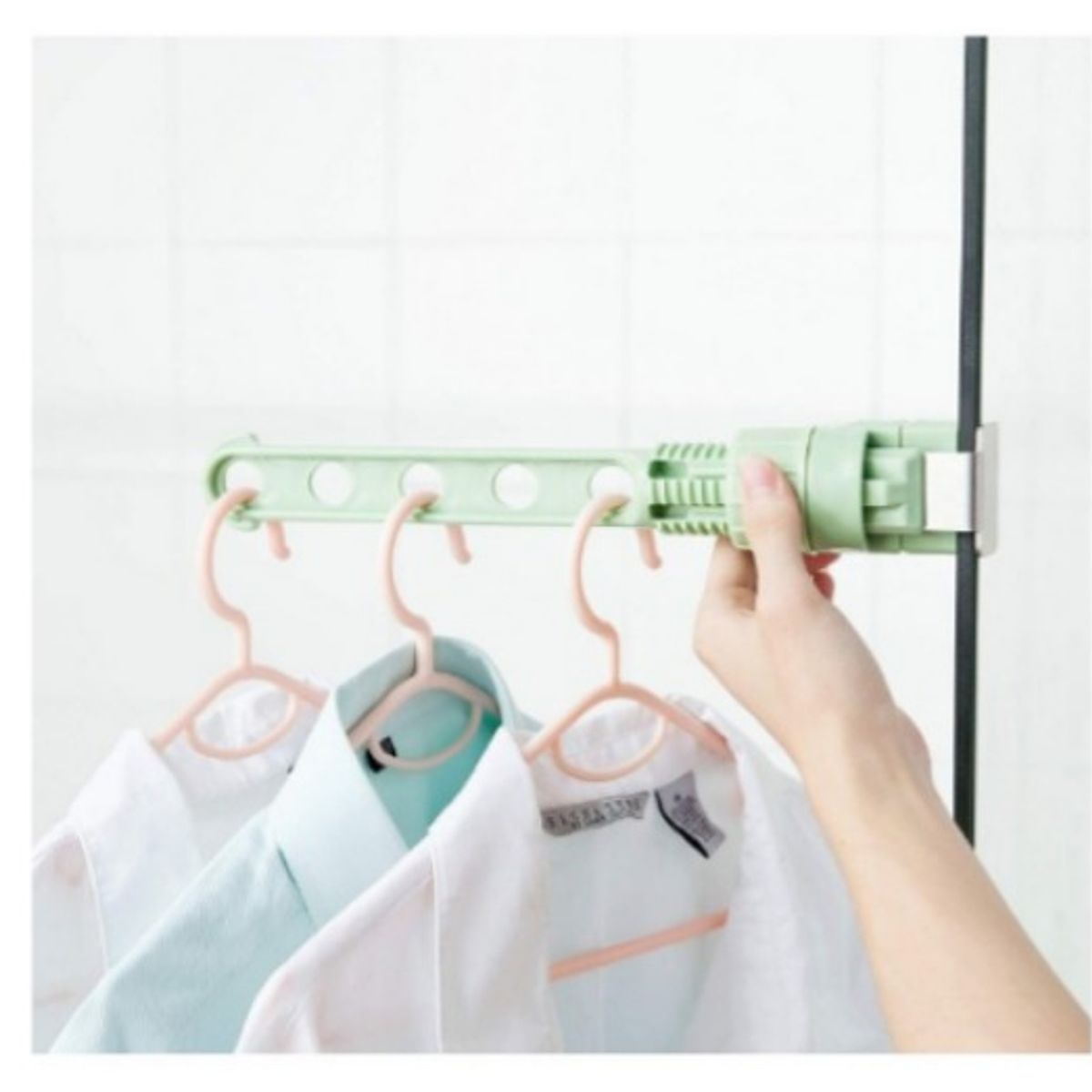 GENERICO - Colgador de Ventana Multiusos Organizador Tendedero verde