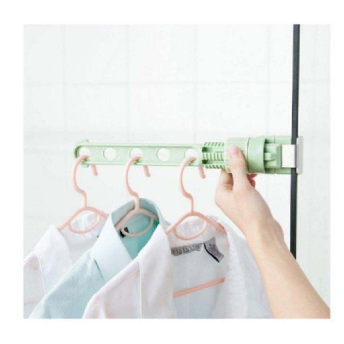 GENERICO - Colgador de Ventana Multiusos Organizador Tendedero verde