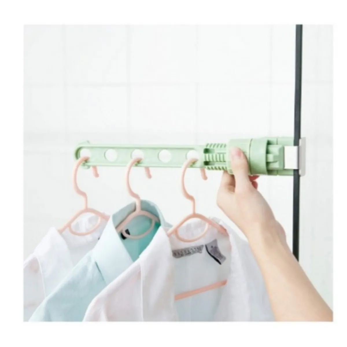 GENERICO - Colgador de Ventana Multiusos Organizador Tendedero verde