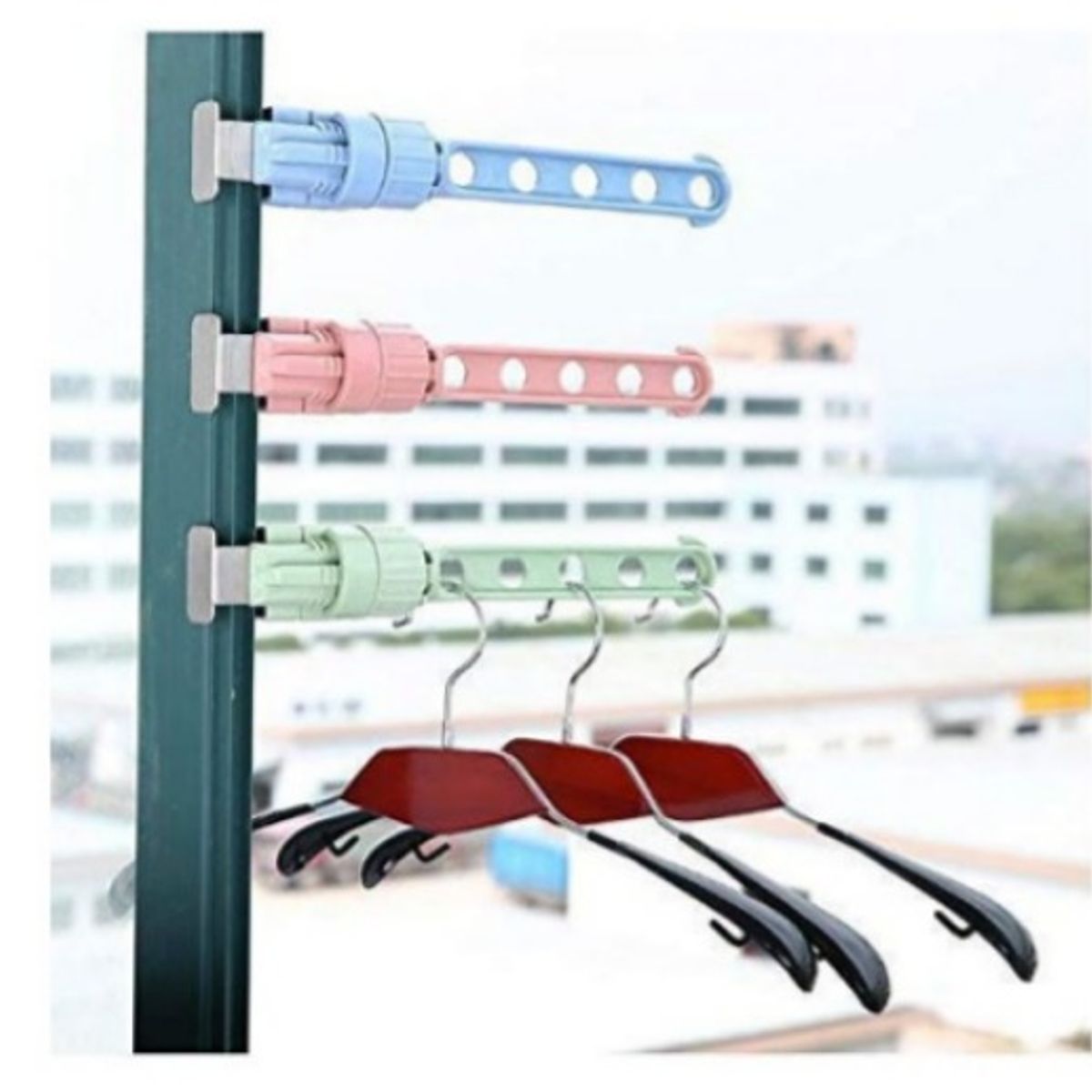 GENERICO - Colgador de Ventana Multiusos Organizador Tendedero verde