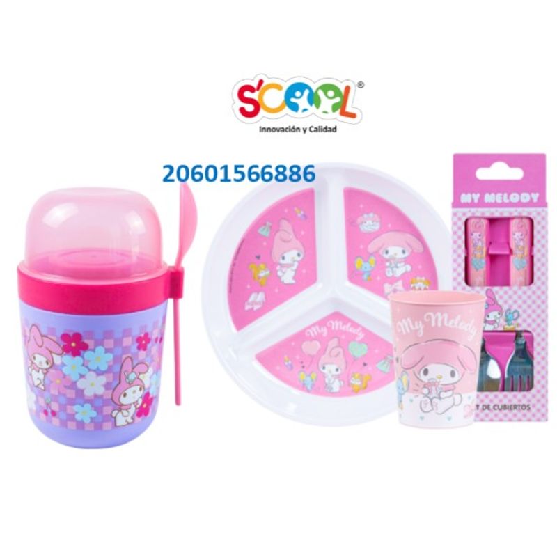 SCOOL - SET MELAMINE CDIVISION Y YOGURERA SCOOL MY MELODY