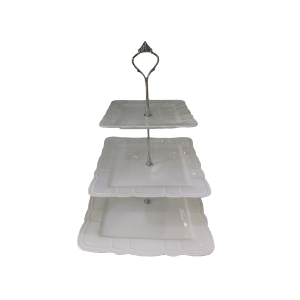 GENERICO - Portabocadito desmontable de loza  3 niveles Cuadrado