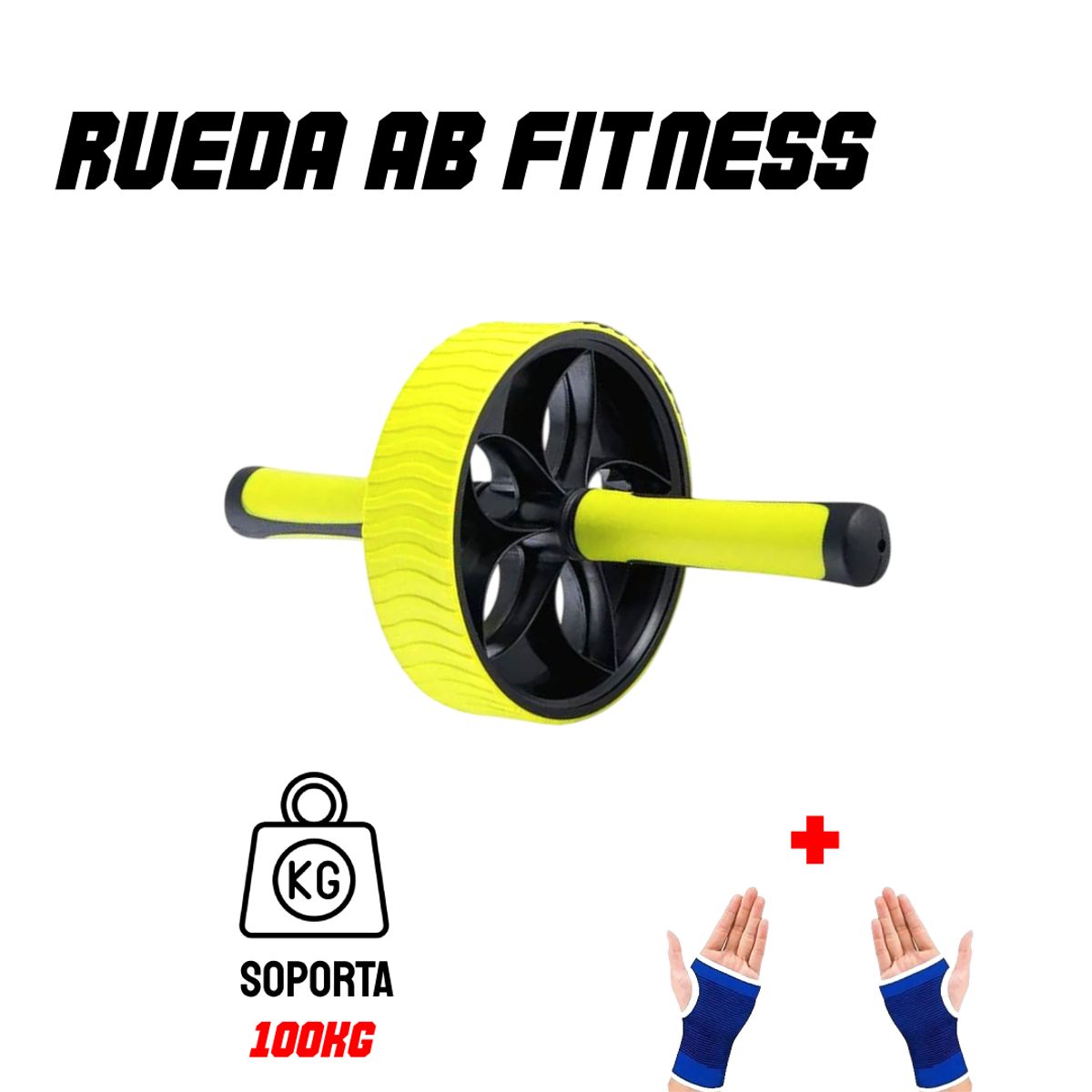 HOLGU - Rueda de Abdominales Rodillo Soporta 100kg AB wheel
